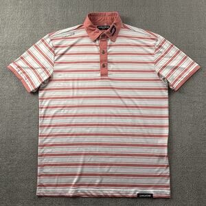 Druids Polo Shirt Adult Size Medium Striped Short Sleeve Golf Golfing Casual Men